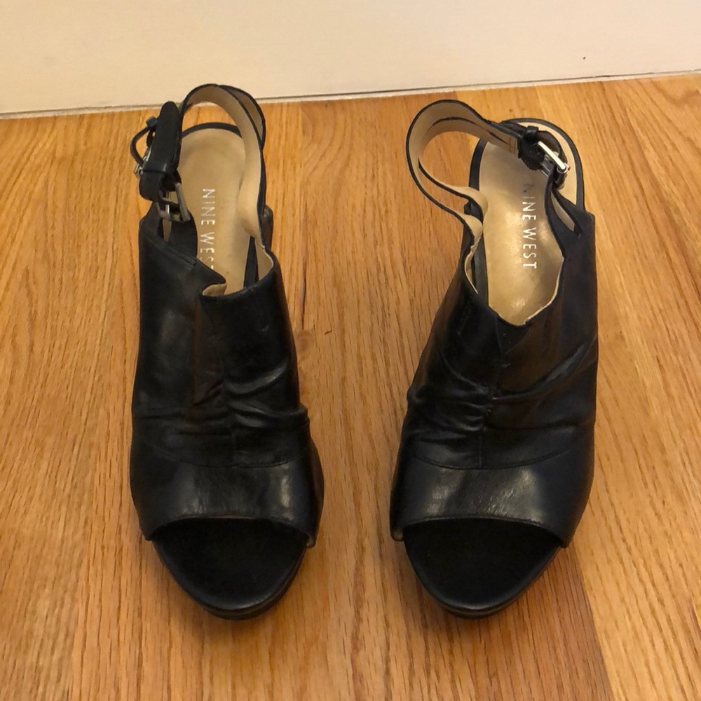 Black half open heels